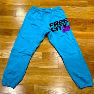 freecity cotton Blue Sweatpants size small